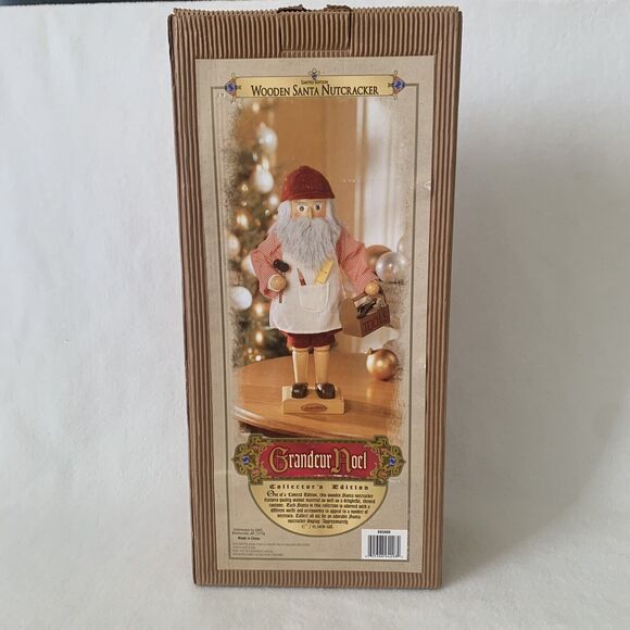 Grandeur Noel 2000 Collector's‎ Edition 17" Wooden Santa Nutcracker Toy Maker - Picture 15 of 16